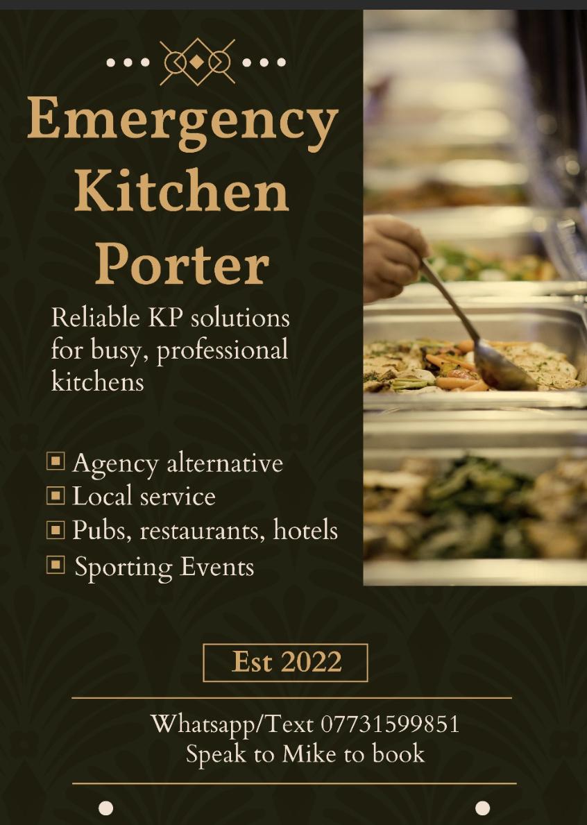 Emergency Kitchen Porter Flyer